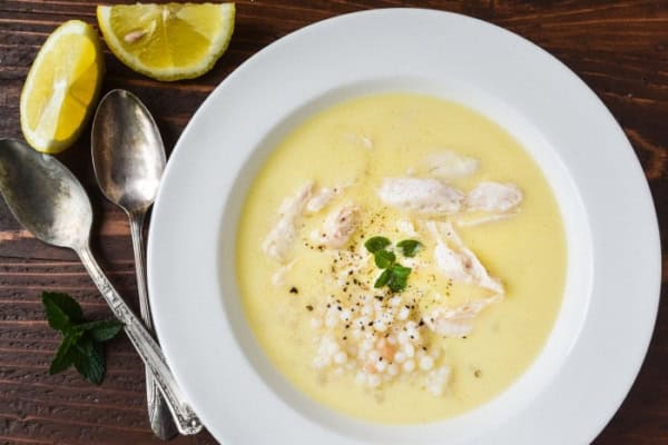 Lemon Soup With Chicken And Israeli Couscous