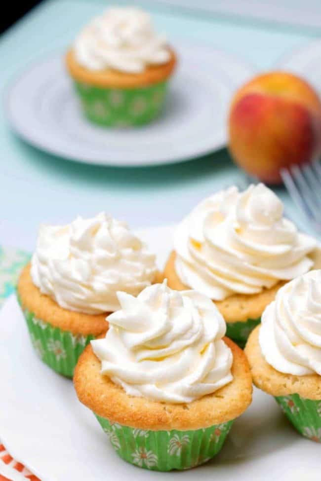 Peaches and Cream Cupcakes