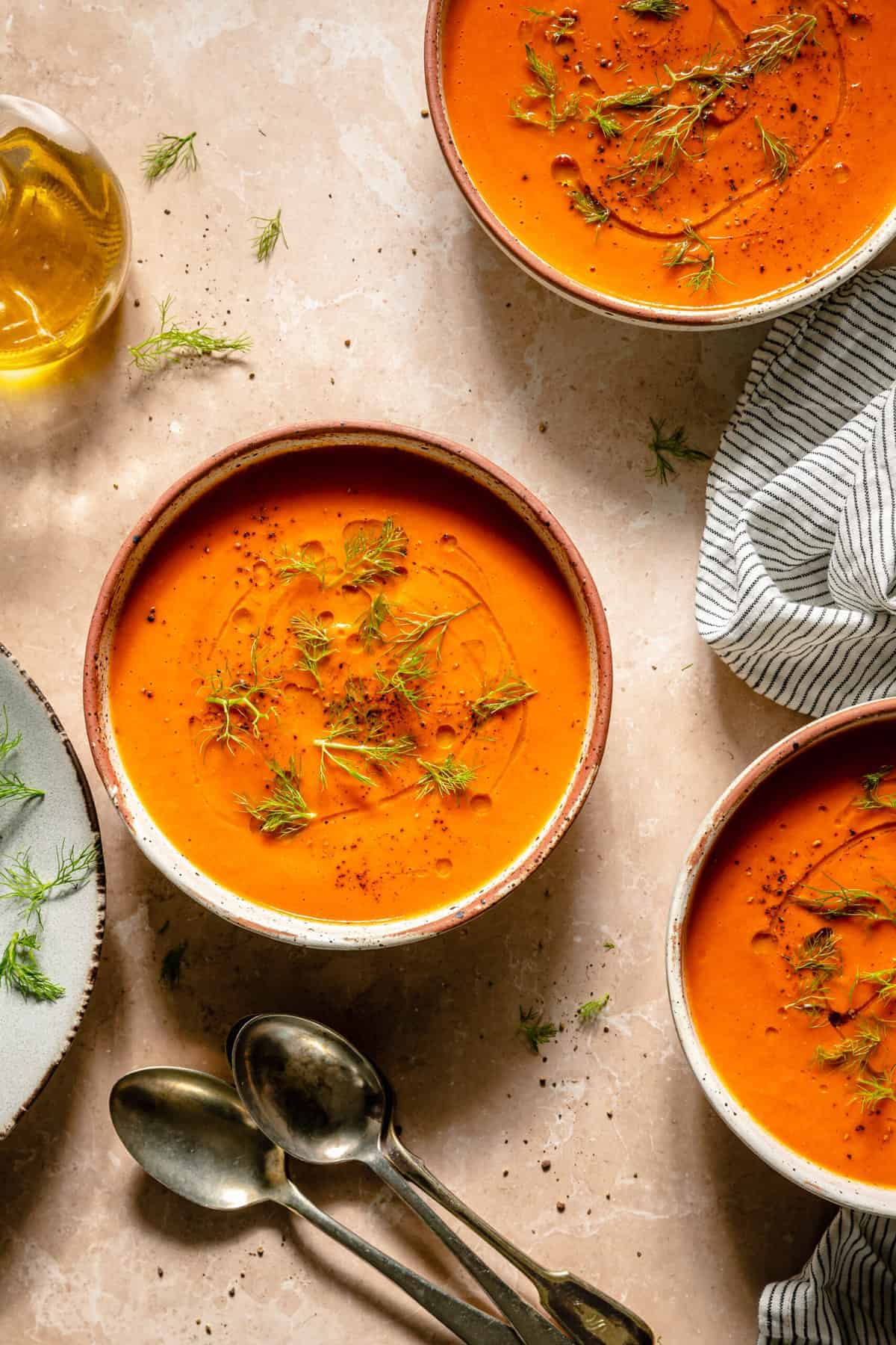 Roasted Red Pepper Tomato And Fennel Soup