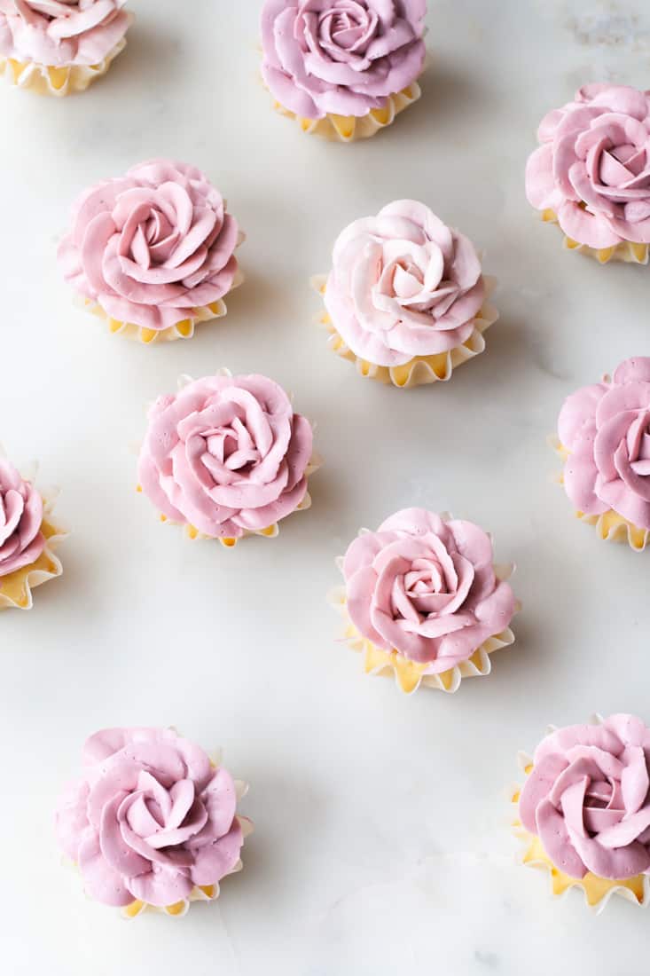 White Chocolate and Rose Cupcakes