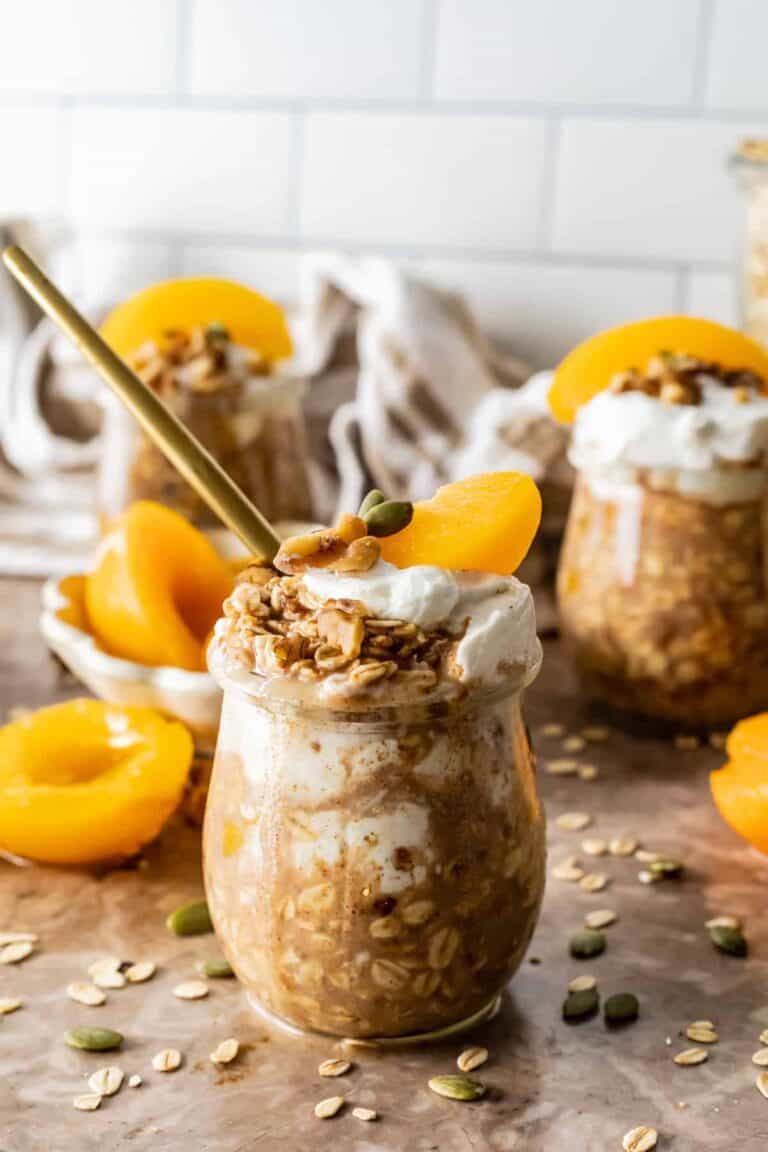 9. Peach Cobbler Overnight Oats
