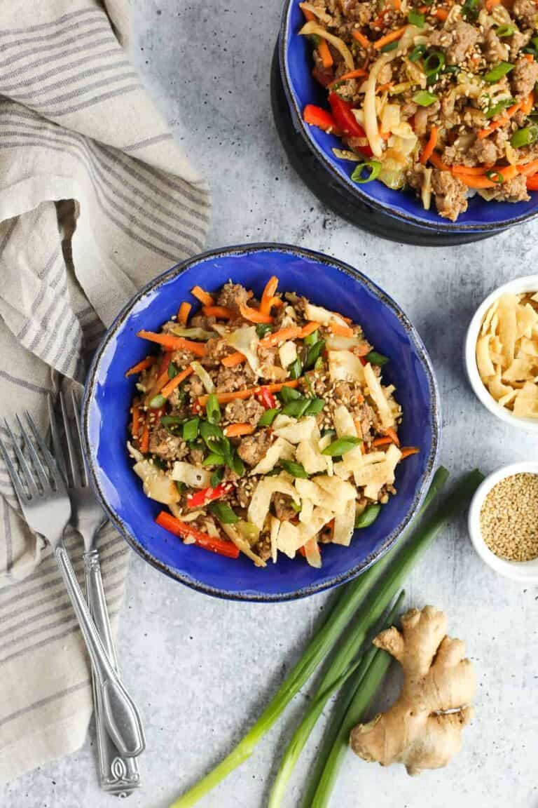 12. Savory Pork Egg Roll in a Bowl